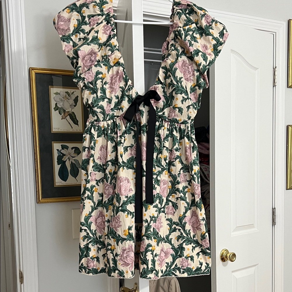 AGUA BY AGUABENDITA  FLORAL TIE FRONT SUNDRESS